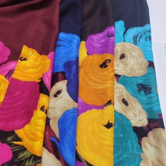 Halter Colorful Dress Summer Halter Dress in Blue, Green and Tan Floral Print - Picture 15 of 15